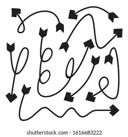 curved arrows bow vector set