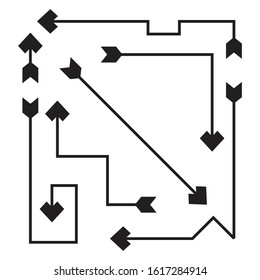 curved arrows bow vector set