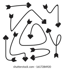 curved arrows bow vector set