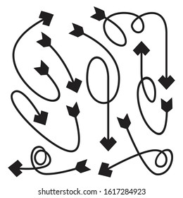 curved arrows bow vector set