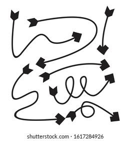 curved arrows bow vector set
