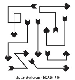 curved arrows bow vector set
