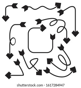 curved arrows bow vector set