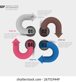 curved arrows business chart
