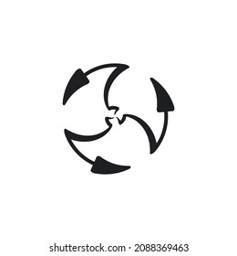 ilustración vectorial de flechas curvas en sentido contrario a las agujas del reloj