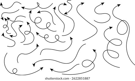  Curved arrows. curve dashed arrows design. Hand drawn arrow collection. exchange icons
