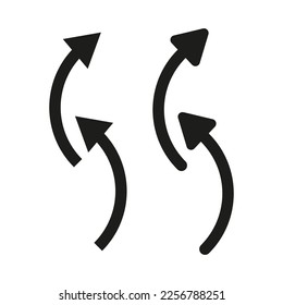 Curved arrows. Graphic element. Vector illustration.
