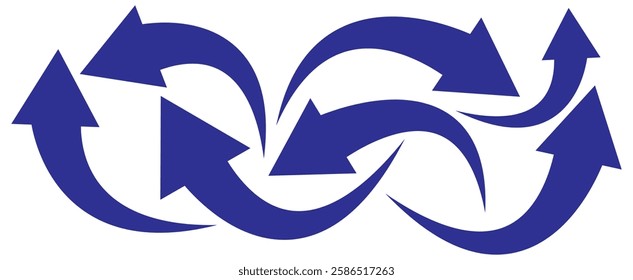 Curved arrows, hand drawn curved arrows. Set long blue curve arrow icon vector . blue curve arrow icon set. long arrow icon set. curve arrow vector.