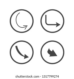 curved arrows icons set