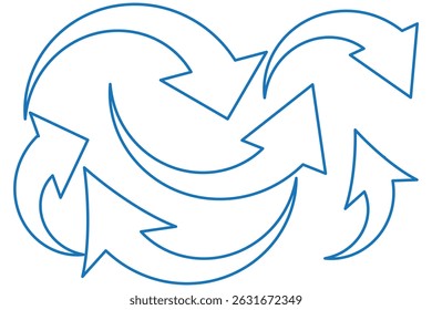 curved arrows isolated on white background. Curved arrows, hand drawn curved arrows. red curve arrow icon vector illustration.