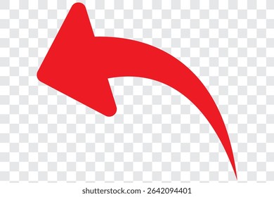 curved arrows isolated on white background. Curved arrows, hand drawn curved arrows. red curve arrow icon vector illustration