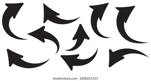 curved arrows set with directional icons