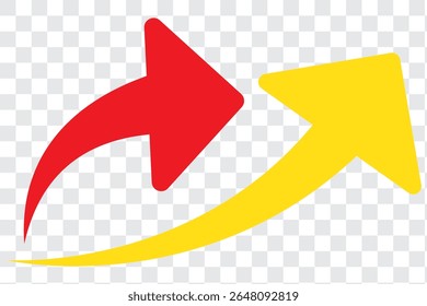 Flechas curvas con iconos direccionales. Conjunto de flecha curva.