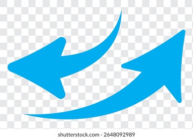 Flechas curvas con iconos direccionales. Conjunto de flecha curva.
