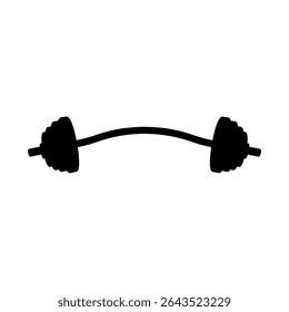 Curved barbell silhouette vector flat illustration design.
