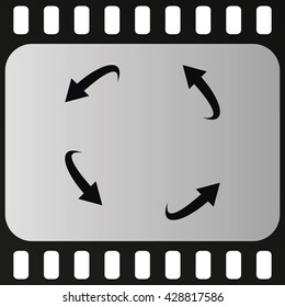 Curved, bent arrow elements.