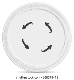 Curved, bent arrow elements.