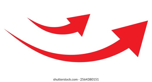Curved, Bent Colorful Vector Arrow Elements Isolated on White