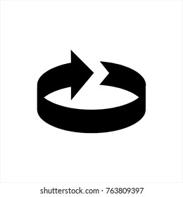 Curved black arrow vector icon
