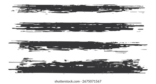 Eine gekrümmte schwarze Tintenvektorlinienpackung. Lange, abgerundete, handgezeichnete Pinselstriche, markierter Text, Rahmen und Kreise. Asiatische Kalligraphie.