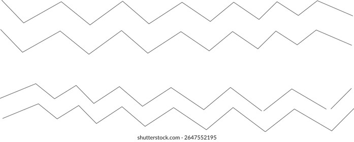 Linhas longas pretas curvas em branco, Linha ondulada divisor horizontal divisor horizontal contorno divisor horizontal ilustração vetorial. Linhas longas pretas curvas padrão sem costura formas de rabiscar lineares retráteis isoladas.	