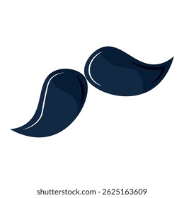 Curved black mustache Vector illustration