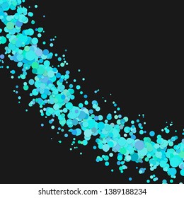 Curved blank abstract scattered confetti circle background template - vector illustration