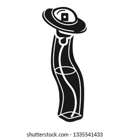 Curved bottle of perfume icon. Simple illustration of curved bottle of perfume vector icon for web design isolated on white background