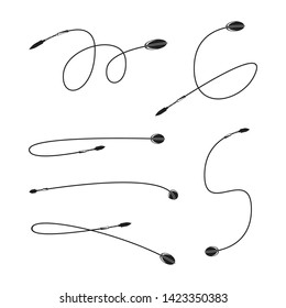 curved bow arrows vector set
