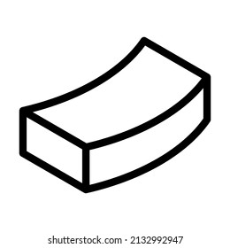 curved brick line icon vector. curved brick sign. isolated contour symbol black illustration