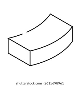 curved brick line icon vector. curved brick sign. isolated contour symbol black illustration