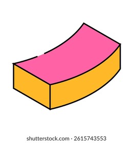 curved brick line icon vector. curved brick sign. isolated symbol illustration