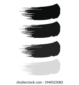 Curved Brush Stroke set . Vector Logo Design Template. Grunge Shapes . illustration on white background.