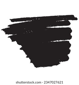 Curved brush stroke vector illustration. Isolated trace brush. Vector illustration ink brush. Grunge hand drawn paint brush.
