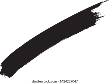 Curved Brush Stroke . Vector Logo Design Template . Twirl Grunge Shapes . Trace of mascara.