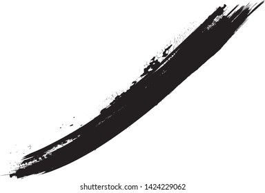 Curved Brush Stroke . Vector Logo Design Template . Twirl Grunge Shapes . Trace of mascara.