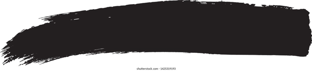 Curved Brush Stroke . Vector Logo Design Template . Twirl Grunge Shapes . Trace of mascara.