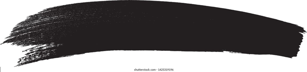 Curved Brush Stroke . Vector Logo Design Template . Twirl Grunge Shapes . Trace of mascara.
