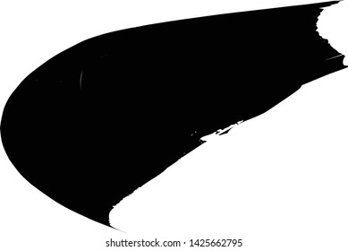 Curved Brush Stroke . Vector Logo Design Template . Twirl Grunge Shapes . Trace of mascara.