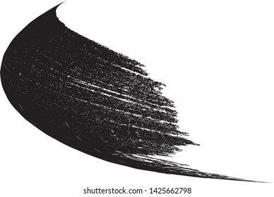 Curved Brush Stroke . Vector Logo Design Template . Twirl Grunge Shapes . Trace of mascara.