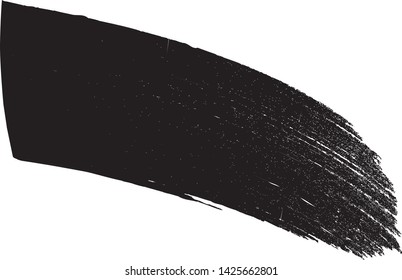 Curved Brush Stroke . Vector Logo Design Template . Twirl Grunge Shapes . Trace of mascara.