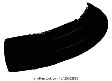 Curved Brush Stroke . Vector Logo Design Template . Twirl Grunge Shapes . Trace of mascara.