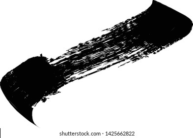 Curved Brush Stroke . Vector Logo Design Template . Twirl Grunge Shapes . Trace of mascara.