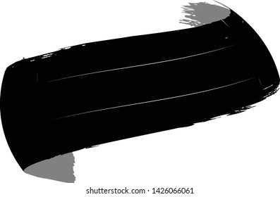 Curved Brush Stroke . Vector Logo Design Template . Twirl Grunge Shapes . Trace of mascara.