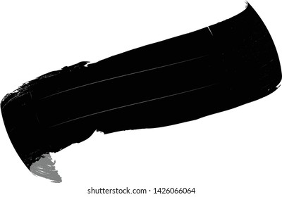 Curved Brush Stroke . Vector Logo Design Template . Twirl Grunge Shapes . Trace of mascara.