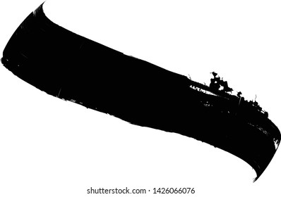 Curved Brush Stroke . Vector Logo Design Template . Twirl Grunge Shapes . Trace of mascara.