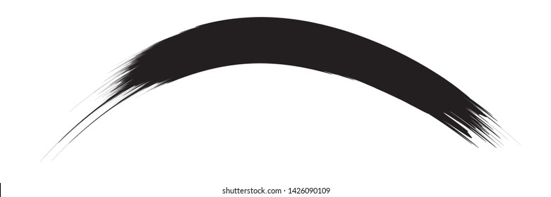 Curved Brush Stroke . Vector Logo Design Template . Twirl Grunge Shapes . Trace of mascara.