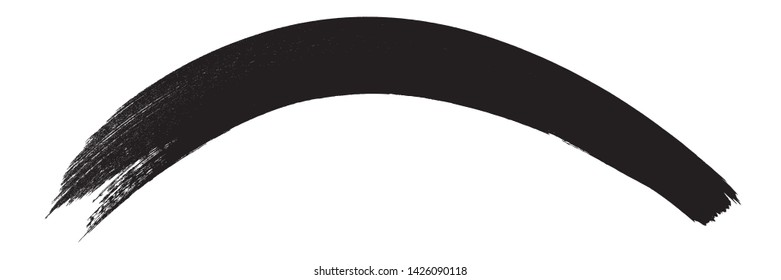 Curved Brush Stroke . Vector Logo Design Template . Twirl Grunge Shapes . Trace of mascara.