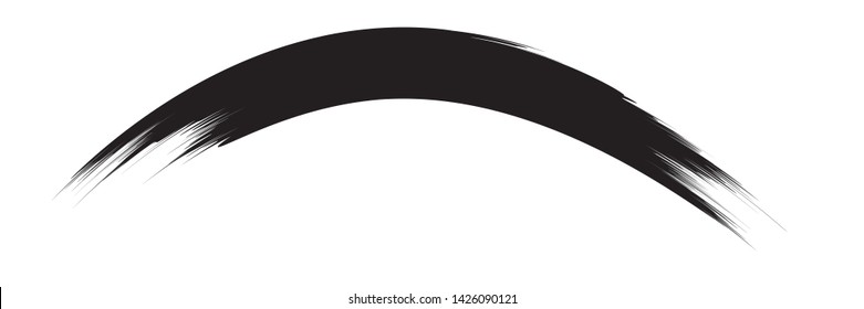 Curved Brush Stroke . Vector Logo Design Template . Twirl Grunge Shapes . Trace of mascara.