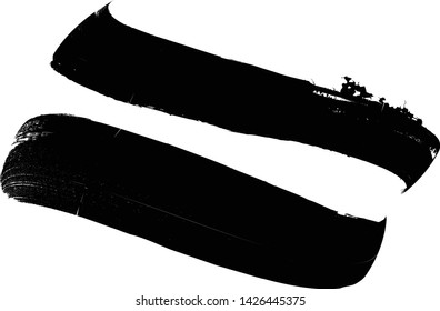 Curved Brush Stroke . Vector Logo Design Template . Twirl Grunge Shapes . Trace of mascara.